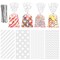 100 Pack White Cellophane Bags Plastic Candy Bags Gift Bags Goodie Bags with Twist Ties for Valentine, Birthday, Gift Cookie Snack Packing Party Favor Supplies